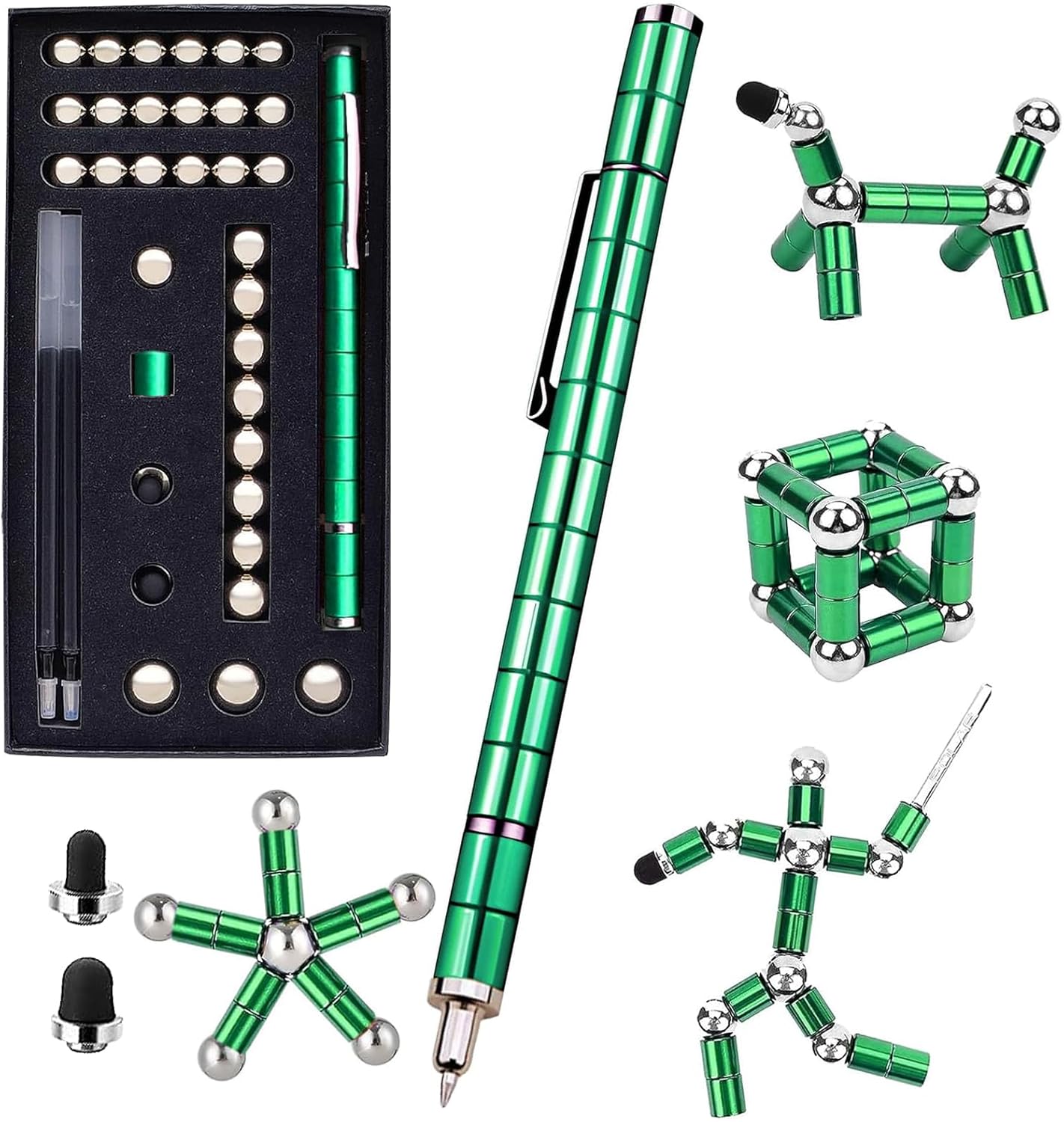 Fidget Pen,Magnetic Pen， Decompression Magnetic Toy Pen，Magnet Pen Fidget Toy Relieve Pressure Novel Toy Gift for Kids or Friends! (Big Green)