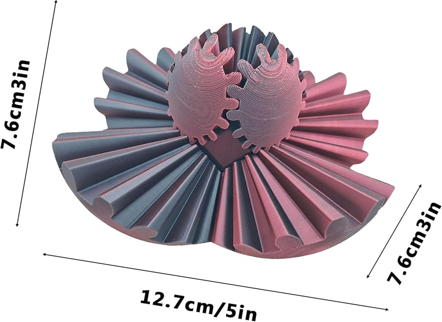 Gear Ball for ADHD 3D Printed Gear Ball Spin Ball Fidget Toy - Gearsphere Gear Ball for Stress and Anxiety Relaxing Fidget Ball - Ideal for Sensory Needs and Autism (Red Blue)