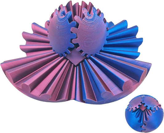 Gear Ball 3D Printed Gear Ball Spin Ball or Cube Fidget Toy, 2024 Gear Sphere, 3D Printed Gear Ball Spin Ball Gear Fidget Toy, Gear Ball Fidget Toy (Purple)