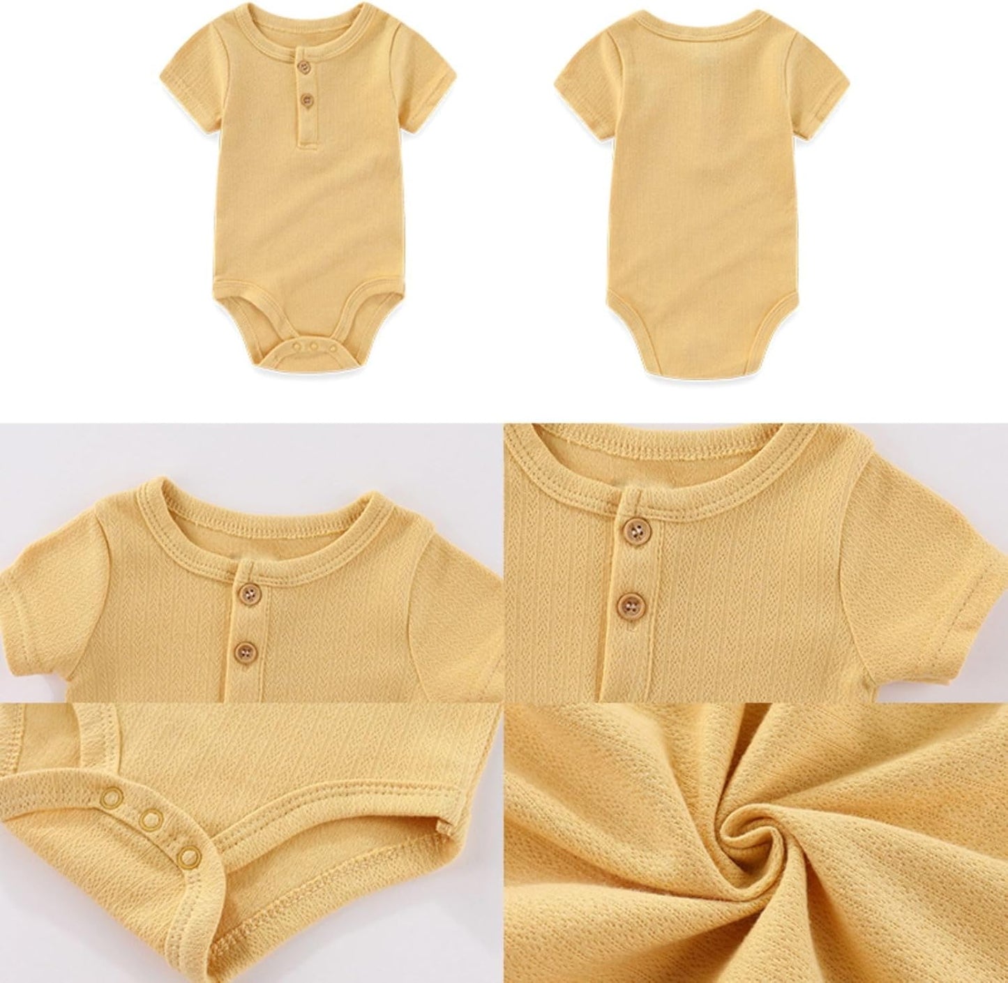 Four Seasons Baby Boy Girl Bodysuits 5-Pack Cotton Comfort Short Sleeve Baby Clothes Soft Infant Outfits