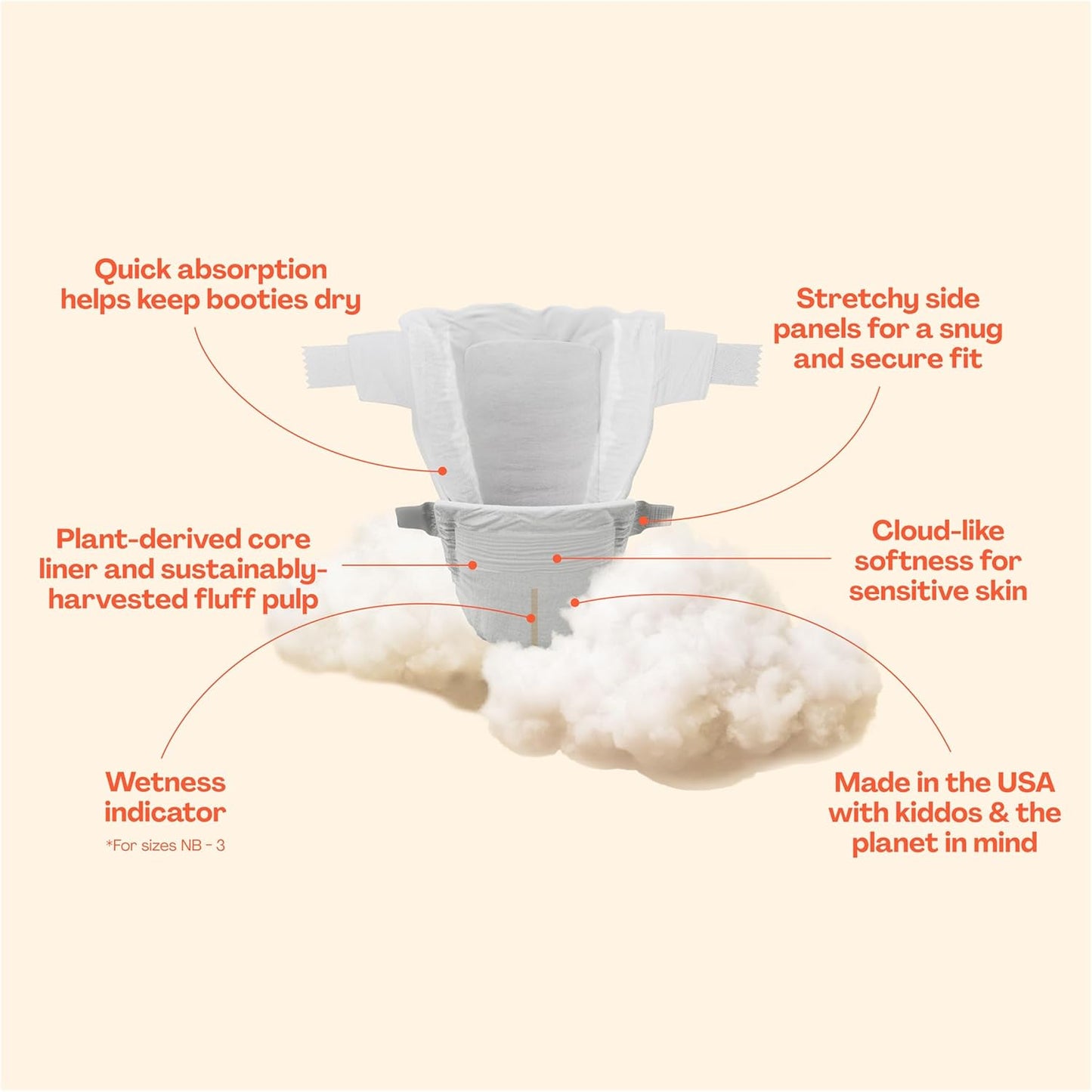 Hello Bello Diapers, Size 6 (35 lbs) Flower Child, 68 Count Value Pack of Premium Disposable Baby Diapers, Hypoallergenic with Soft, Cloth-Like Feel