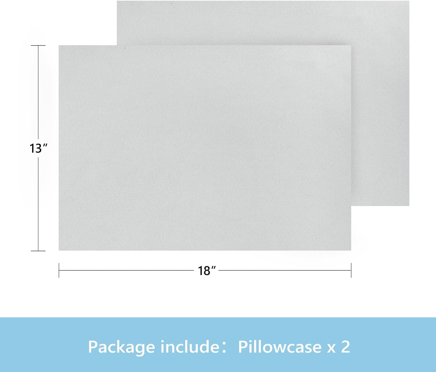 TILLYOU Toddler Pillowcase 2 Pack with Zipper,Silky Soft Microfiber 13" x 18" Kids Travel Pillow Cases,Gray