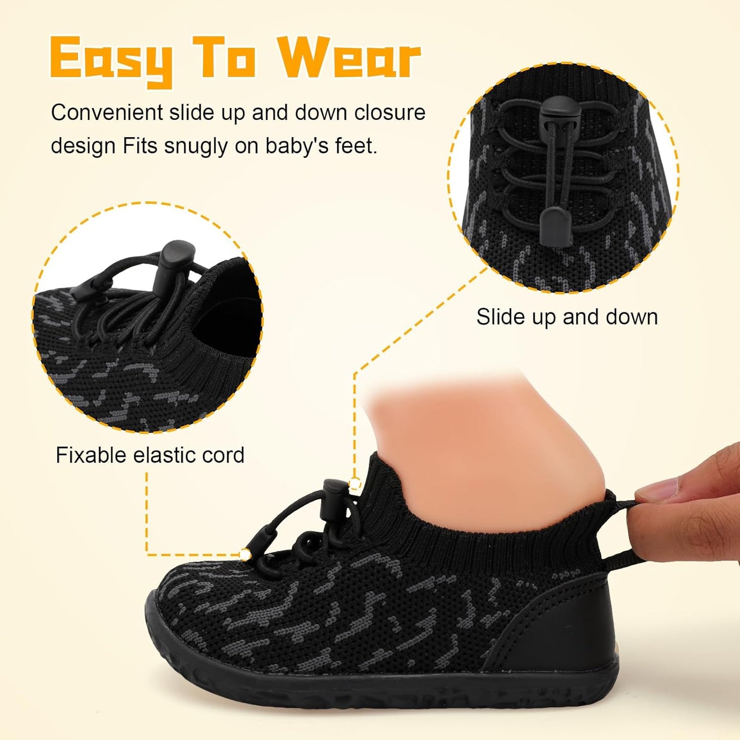 FEETCITY Baby Shoes Boys Girls First Walking Shoes Lightweight Infant Sneakers Slip On Shoe