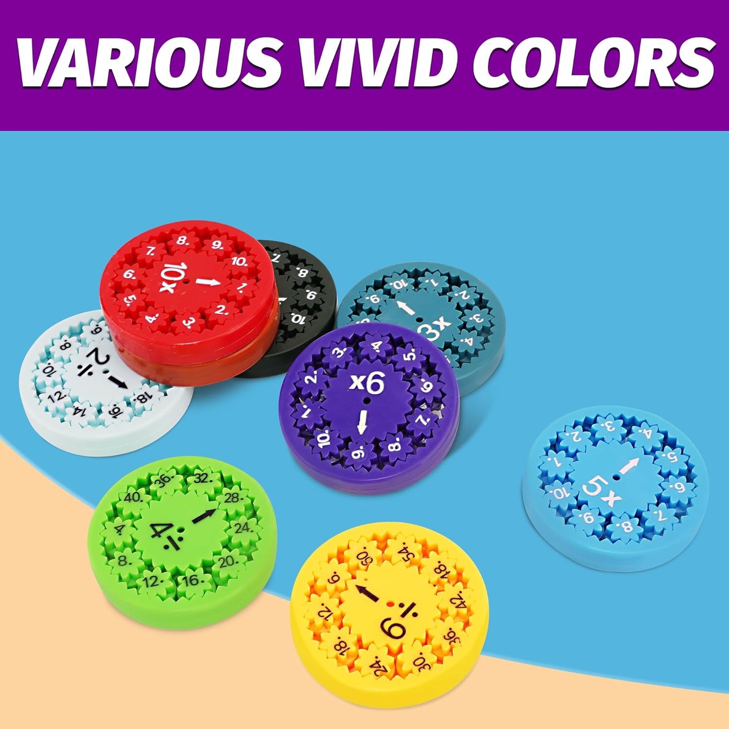 9PCS Math Fidget Spinners,Educational Math Fidget Spinner for Stimmers & Fidgeters in Home ＆School,Math Spinners Fidget Toys for Kids 3+ ,Math Fidget Toy Addition & Subtraction