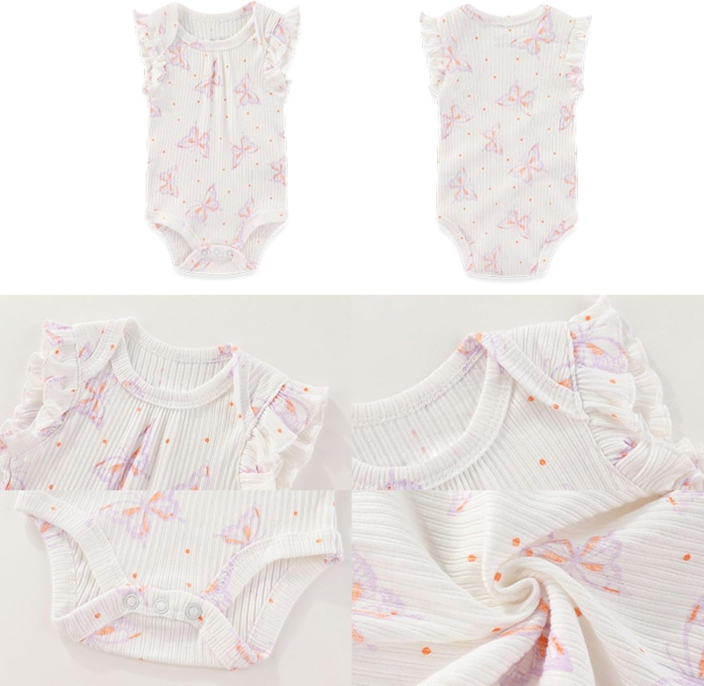 Four Seasons Baby Boy Girl Bodysuits 5-Pack Cotton Comfort Short Sleeve Baby Clothes Soft Infant Outfits