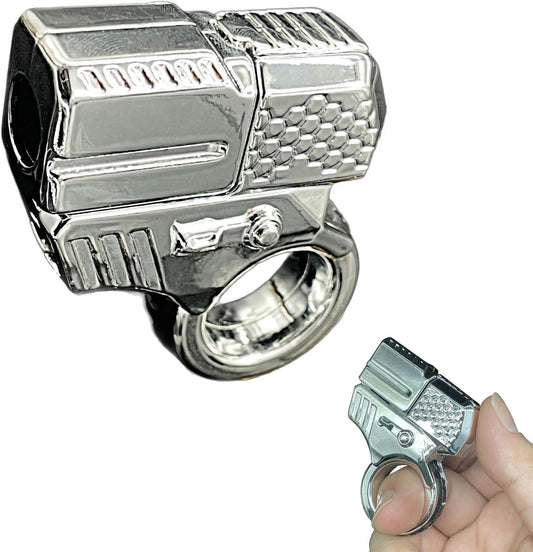 Alloy Gun Shape Fidget Ring EDC Fidget Spinner Metal Hand Spinner Adult Fidget Toys ADHD Tool Anxiety Stress Relief Toys Office Desk Toys (Silver)