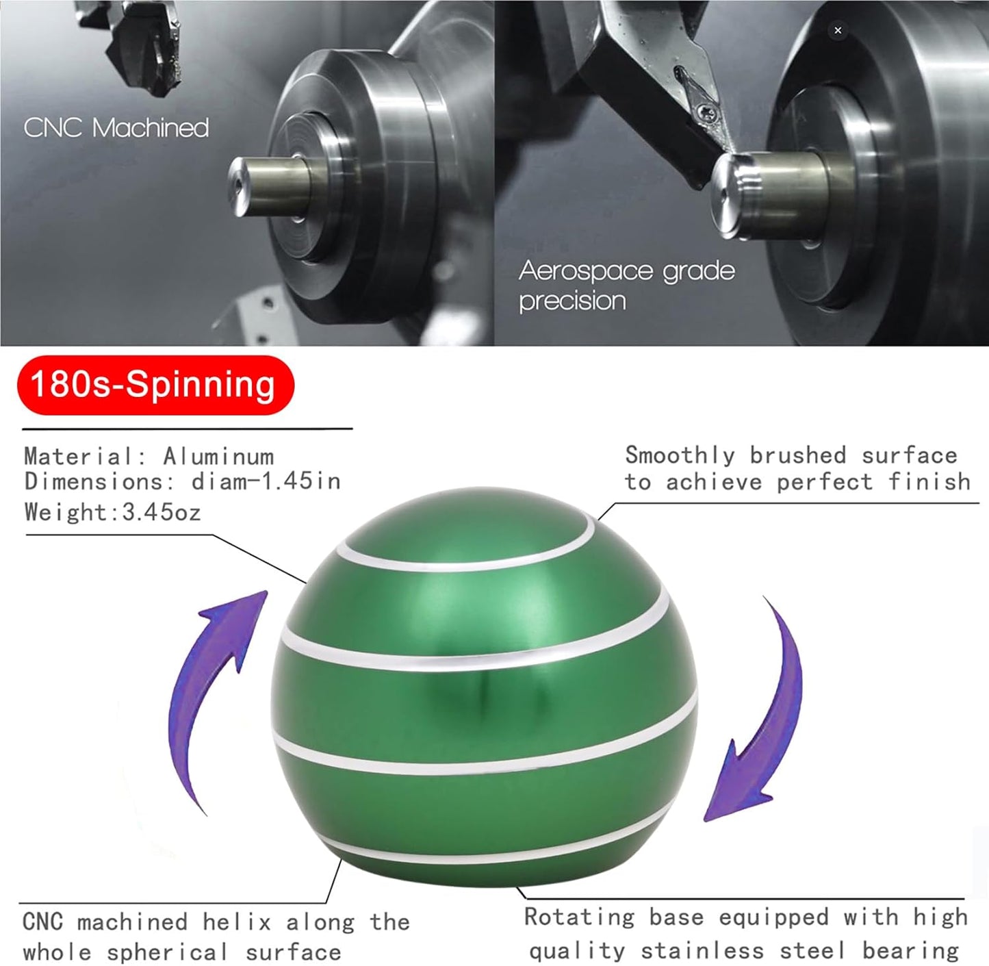 Desk-Toys for Fidget Kinetic-Cool-Gadgets: Cool-Stuff for Kid Children Teen Adult, Optical-Illusion Toy for Office School Home Women Men Christmas Stress-Relief-Gifts 180 Seconds Spinning