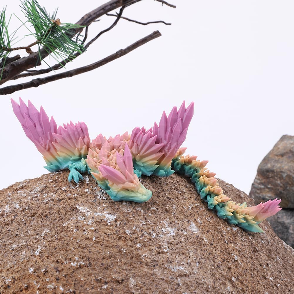 Cessfle 3D Printed Dragon in Egg, Fly Dragon Egggs with Dragon Inside Full Articulated Dragon Egggs for House of Dragon Crystal Fidget Dragon Egg Toys, Home Office Decor Executive Desk Toy