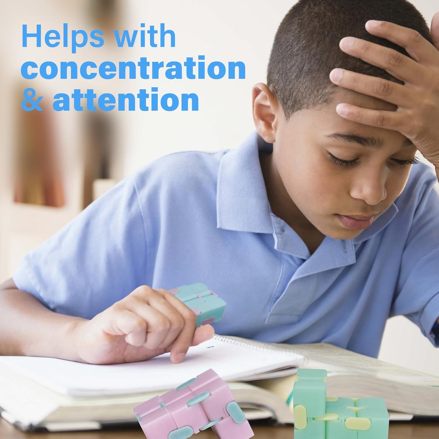 Infinitycube Fidget Toy Stress Relieving Fidgeting Game for Kids and Adults,Cute Pocket-sized Unique Gadget for Anxiety Relief and Kill Time (4, Light Up Macarons)