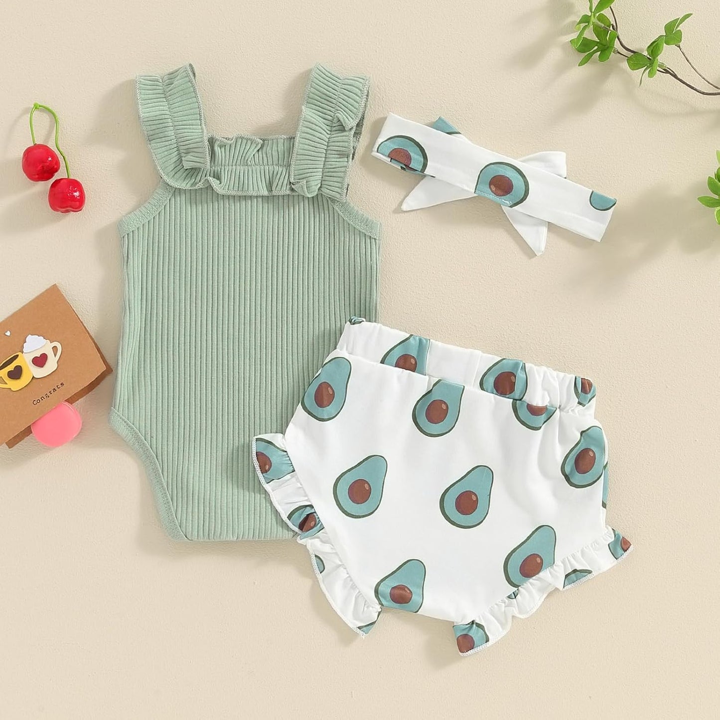 fhutpw Baby Girl Clothes Summer Cute Outfits 3 6 12 18 Months Spaghetti Strap Romper & Floarl Shorts Sets