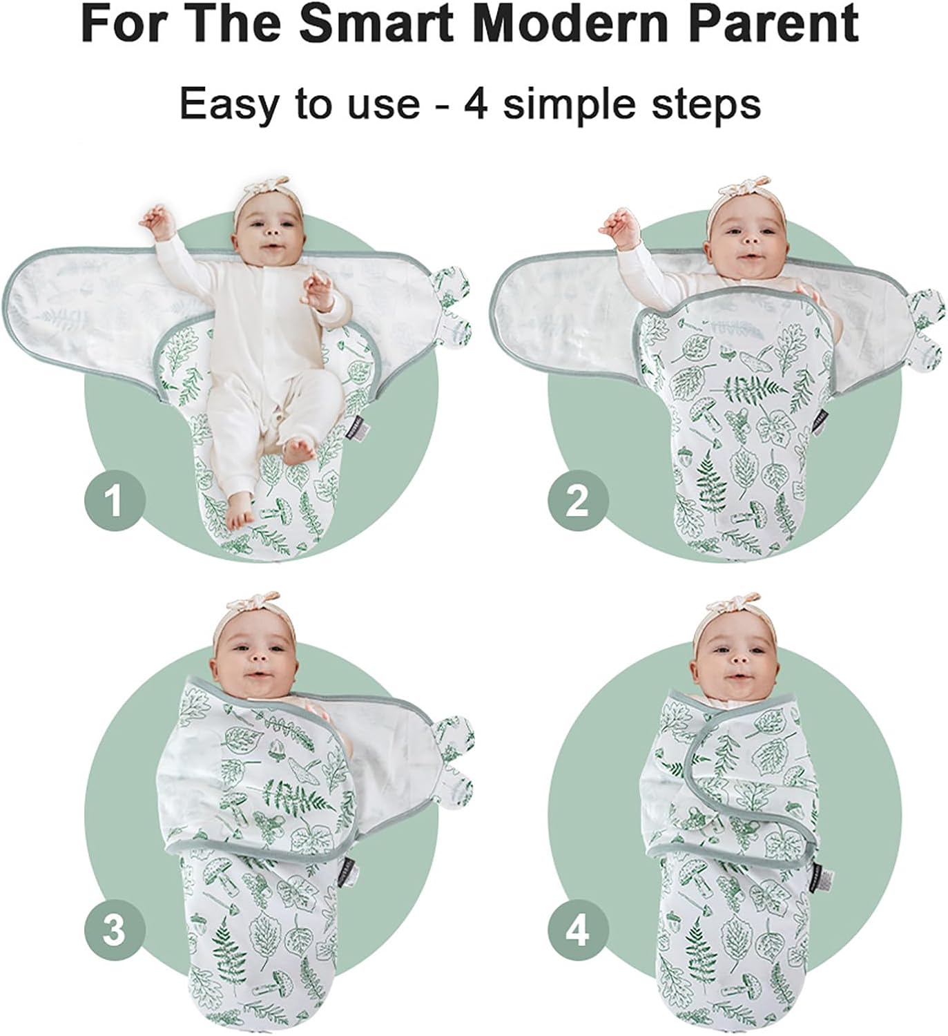 HOUSBAY Baby Swaddle Blanket Boy Girl, Super Soft 100% Cotton Newborn Adjustable Swaddles for 3-6 Months, 2-Way Zipper Sleep Sack 1 Pack