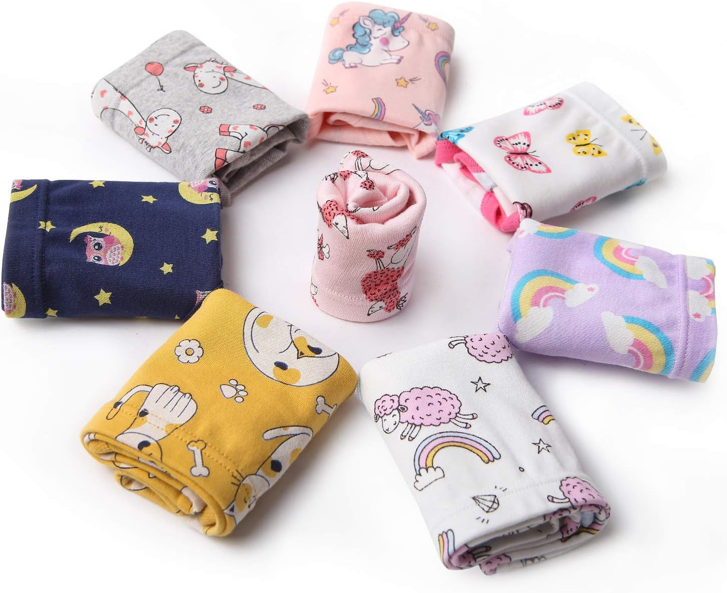 Girls' Cotton Brief Breathable Toddler Panties Kids Assorted Underwears 6-8 pieces