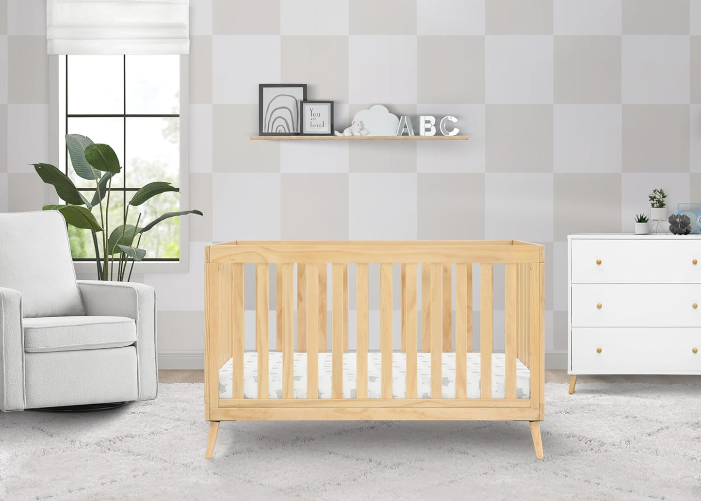 Delta Children Essex 4-in-1 Convertible Crib Greenguard Gold Certified, Natural