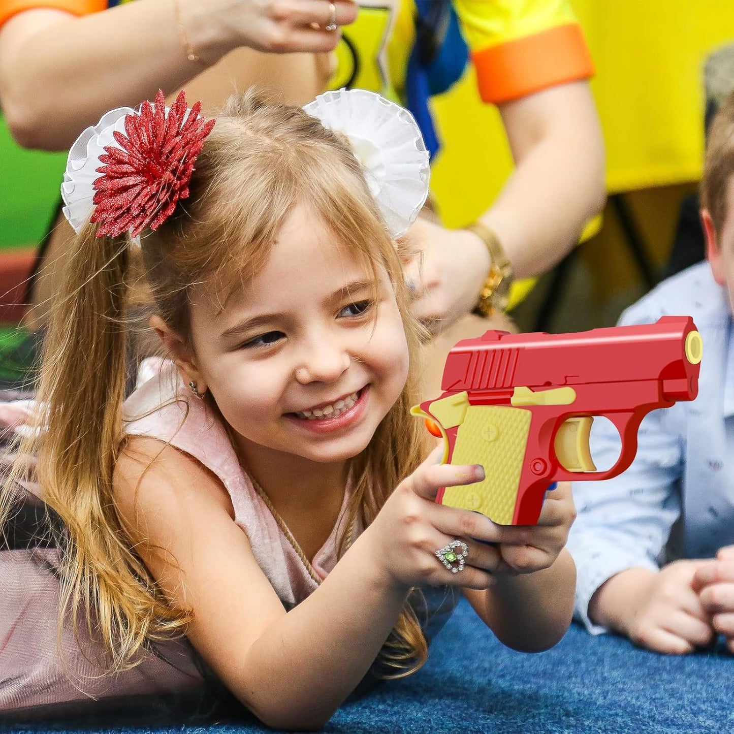 1911 3D Printed Small Pistol Toys Gravity Gun Toy Pístol Fidget Toys Adults Stress Relief Pistol Toy Sensory Toys for Kids Friends Christmas Birthday Gift-Red