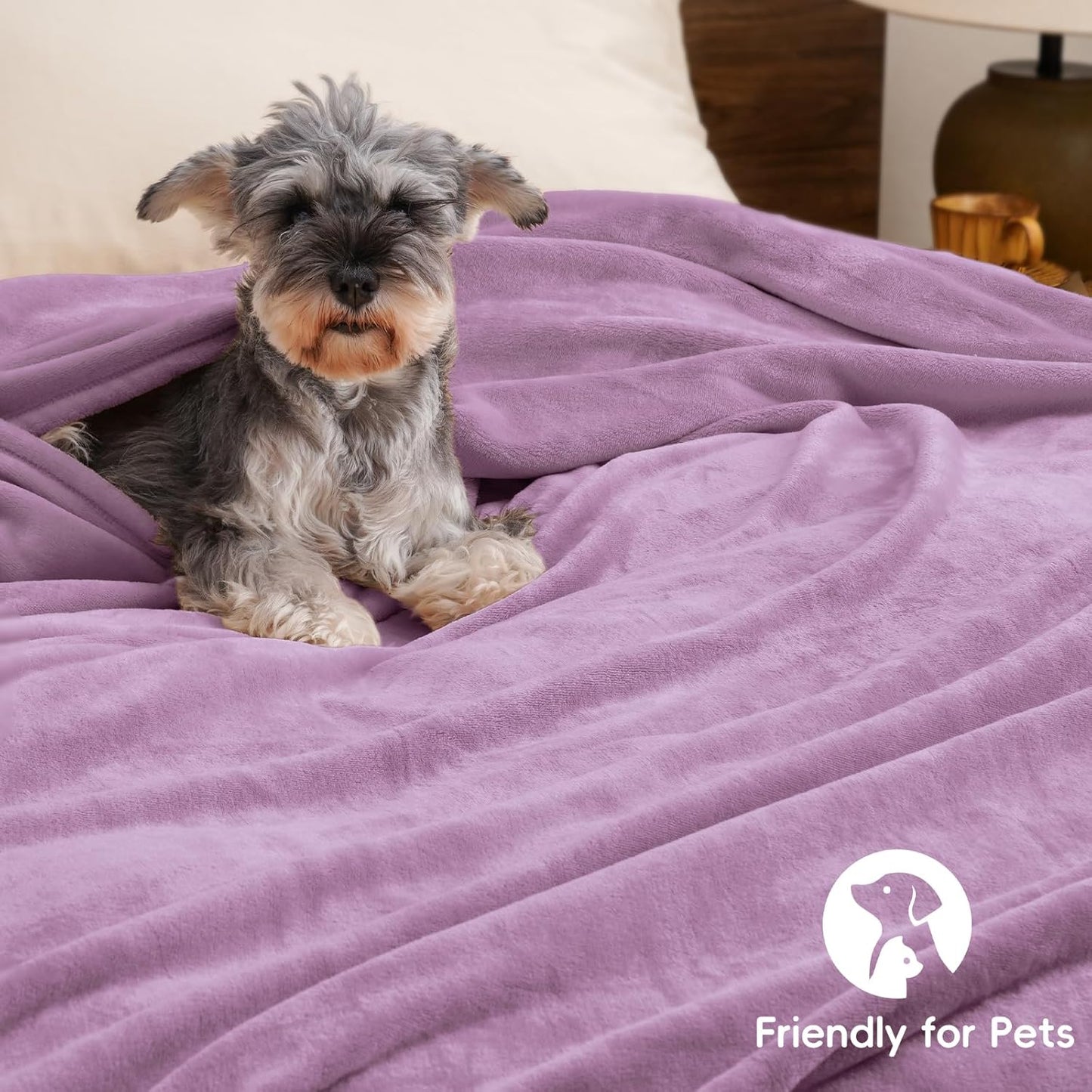 PHF Ultra Soft Fleece Blanket King Size, No Shed No Pilling Luxury Plush Cozy 300GSM Lightweight Blanket for Bed, Couch, Chair, Sofa Suitable for All Season, 108" x 90", Valerian