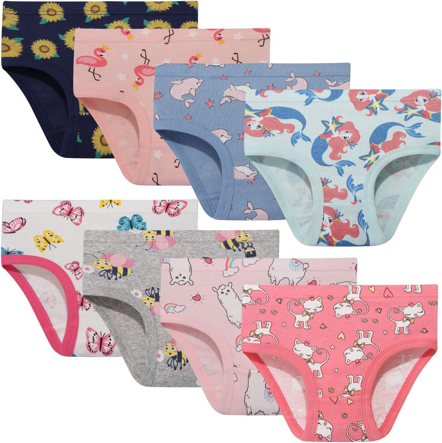 Girls' Cotton Brief Breathable Toddler Panties Kids Assorted Underwears 6-8 pieces