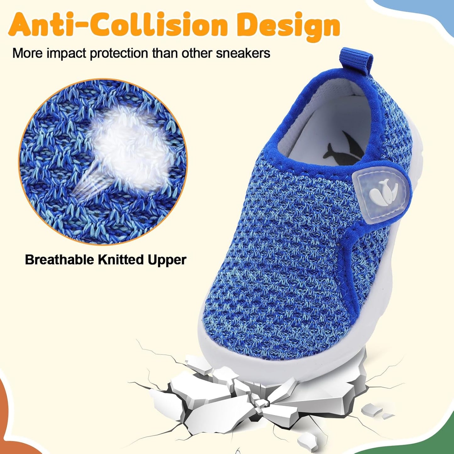 FEETCITY Baby Shoes Boys Girls First Walking Shoes Infant Sneakers Lightweight Slip On Shoe