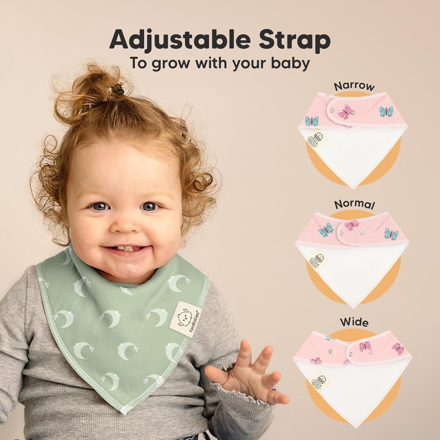 8-Pack Organic Baby Bandana Bibs for Girls - Super Absorbent Triangle Baby Bibs for Drooling and Teething Infant, 100% Cotton Extra Soft for Newborn, Infant 0-36 Months (Lunaris)