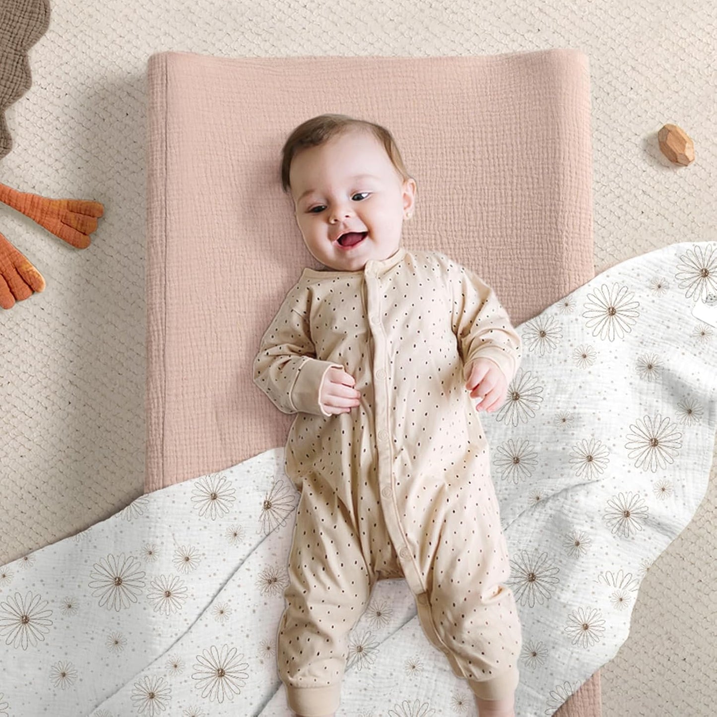 lulumoon Muslin Changing Pad Covers: Baby Cotton Changing Table Covers - Soft Changing Pad Sheets for Boys Girls