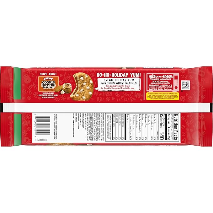 CHIPS AHOY! Chewy Cookie Butter-Inspired Cookies, Limited Edition Holiday Treats, 9.9 oz