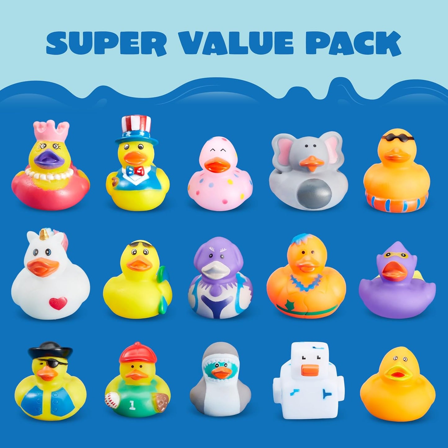 JOYIN 30 Pcs Rubber Ducks, Random Assortment Ducks Bulk with Mesh Carry Bag, Mini Rubber Duckies for Baby Bath Toys, Kids Toddler Summer Pool Toys Birthday Gifts Party Favors