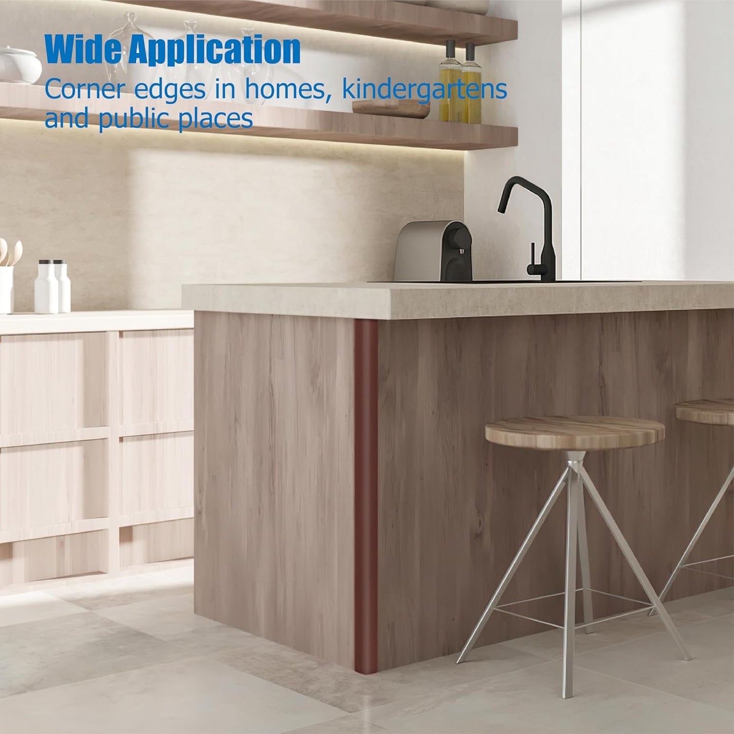 Wall Corner Edge Protector 4 Pack,1.57x1.57x23.62x0.28 inch Soft Baby Proof Corner Guards for Sharp Edges, Self-Adhesive Corner Protectors for Home, Kindergarten,Thickness-7mm(0.28 in)