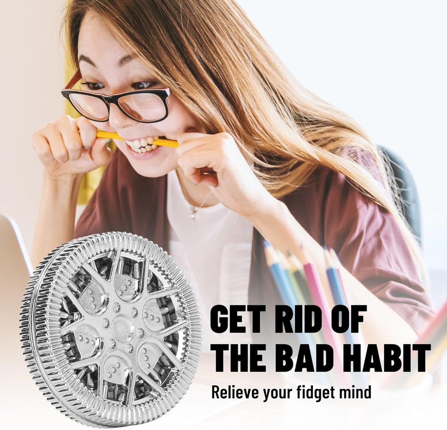 Metal Fidget Toys for Adults, Magnet Fidget Slider Haptic Coin EDC, ADHD Tool Anxiety and Stress Relief Toys, Birthday Gifts for Men (Silver)…