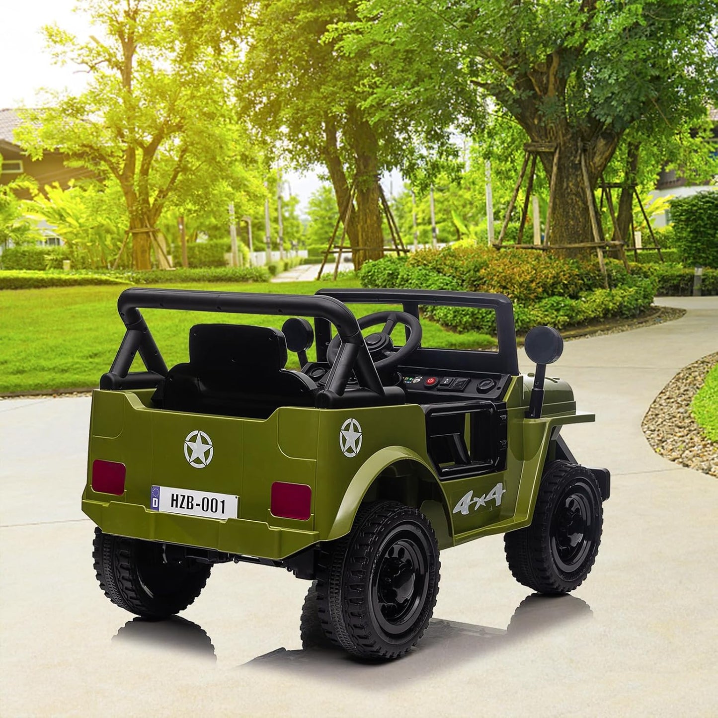 Ride on Truck Car, 12V Electric Ride on Car with Remote Control, MP3, LED Lights, Suspension System, Double Doors, Safety Belt, Ride-on Toy for Kids Aged 3-8 Years
