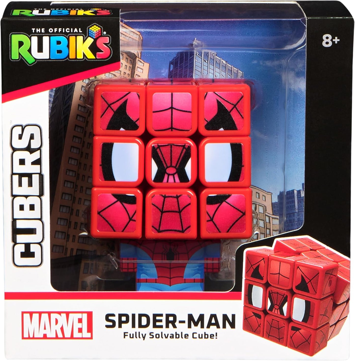 Rubik’s Cube Spider-Man Cuber, Problem-Solving Challenging Brain Teaser Collectible Spider-Man Fidget Toy, for Adults & Kids Ages 7+