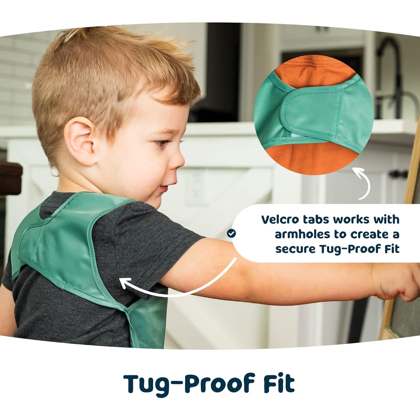 Tiny Twinkle Mess Proof Apron Bibs - 2 Pack Waterproof & Lightweight Baby Bibs for Led Weaning | 100% Recycled Polyester, Easy Clean & Machine Washable (Slate Olive,Small 6-24 Months)