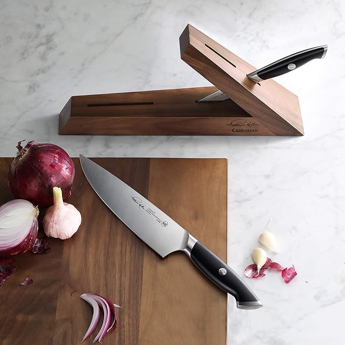 Cangshan Thomas Keller Signature Collection Swedish Powder Steel Forged, 3-Piece TAI Block, Walnut, Black