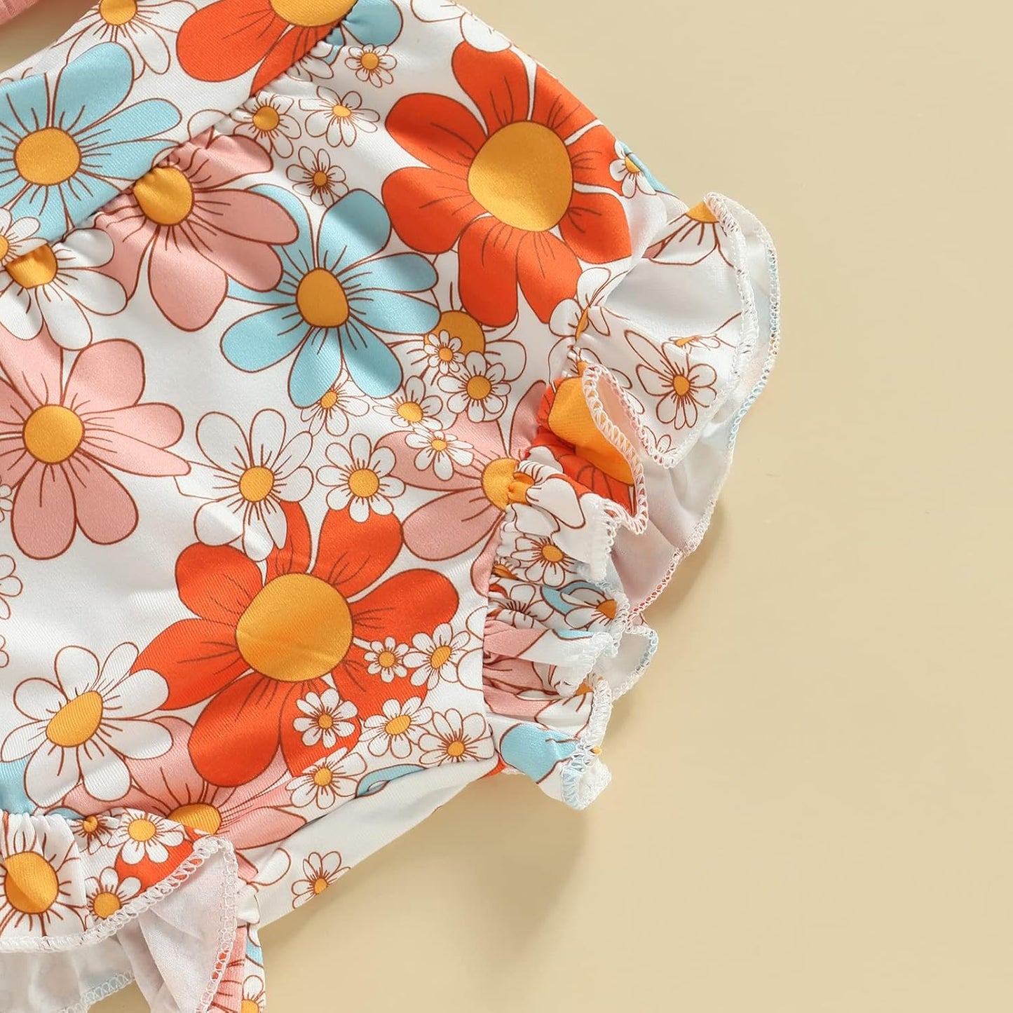 fhutpw Baby Girl Clothes Summer Cute Outfits 3 6 12 18 Months Spaghetti Strap Romper & Floarl Shorts Sets