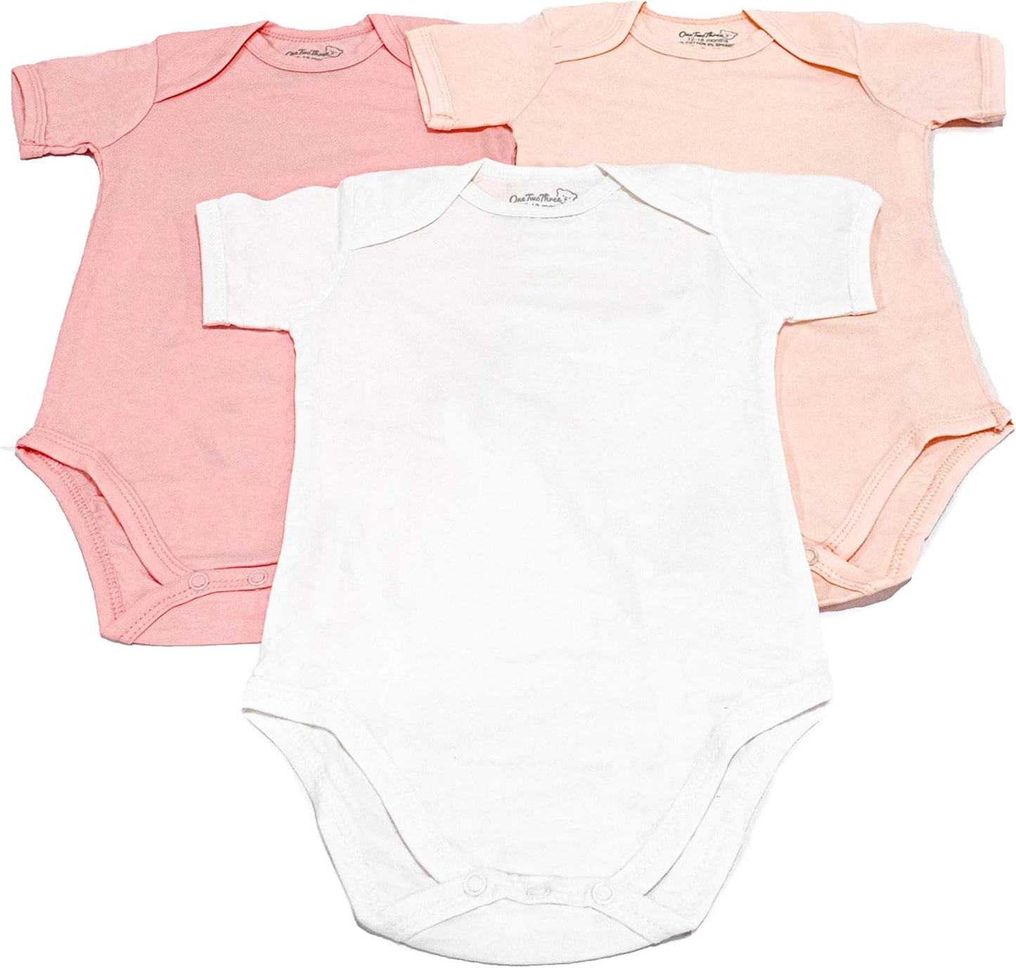 123 Bear Baby Cotton Spandex short-sleeve bodysuits unisex boy girl