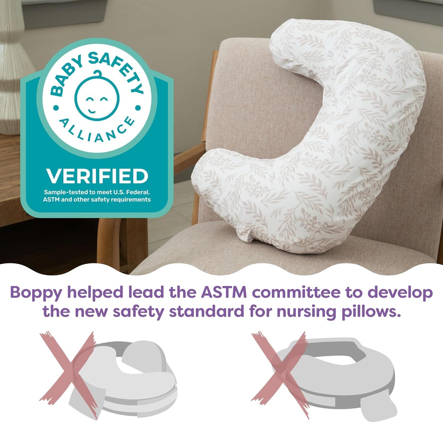 Boppy Nursing Pillow - Ergonomic Bottle & Breastfeeding Pillow with High, Firm, Large Area, Water-Repellent Cushion with Washable Cover; Baby Safety Alliance Verified - Forest Green Dinos