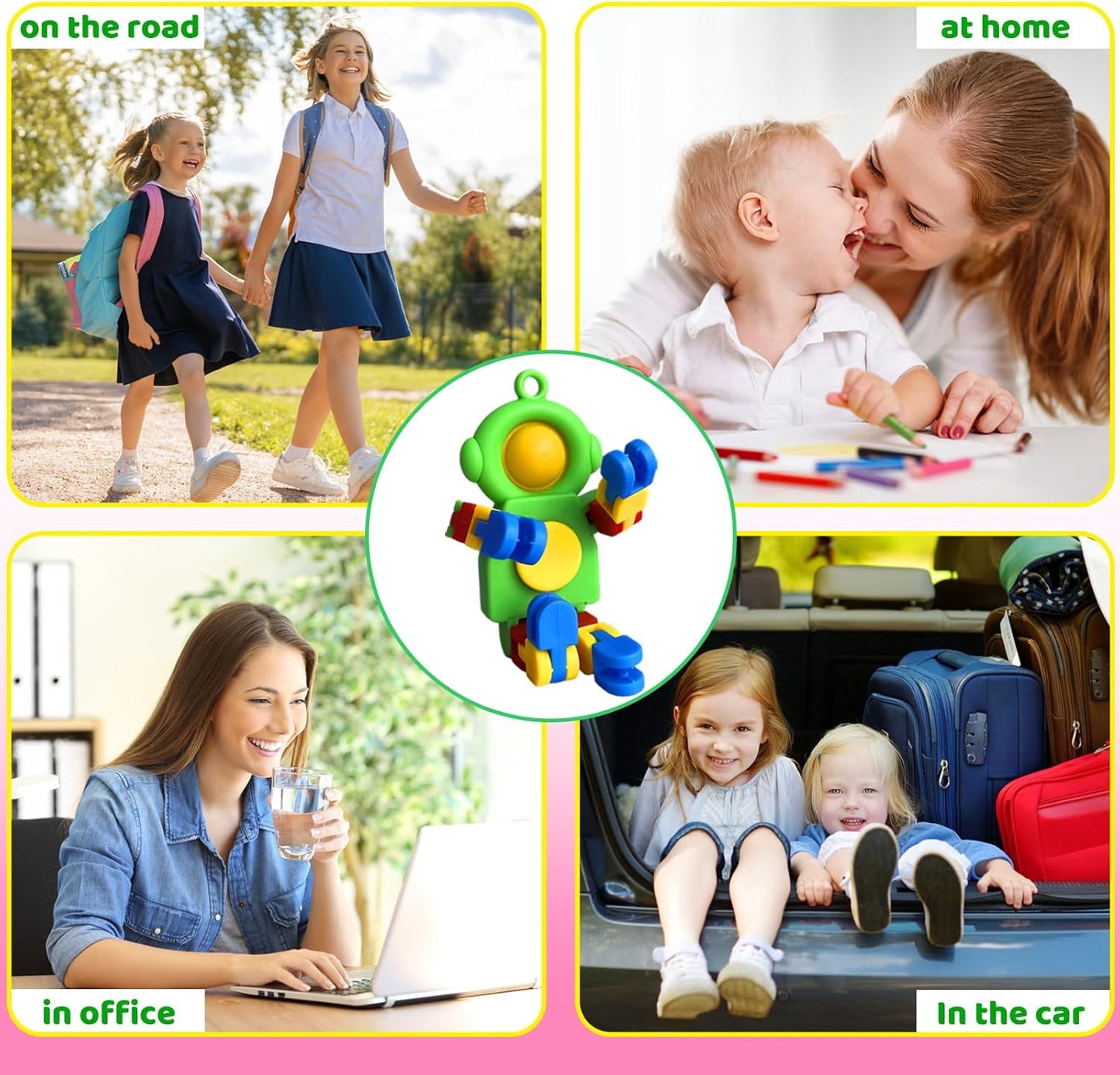 20 PCS Fidget Sensory Spinner Toys,Astronaut Key Chain Fingertip Toy,Transformable Fingertip Gyro Toy for Kids Adults,Stress Relief,Birthday Party Gift,Classroom Prizes