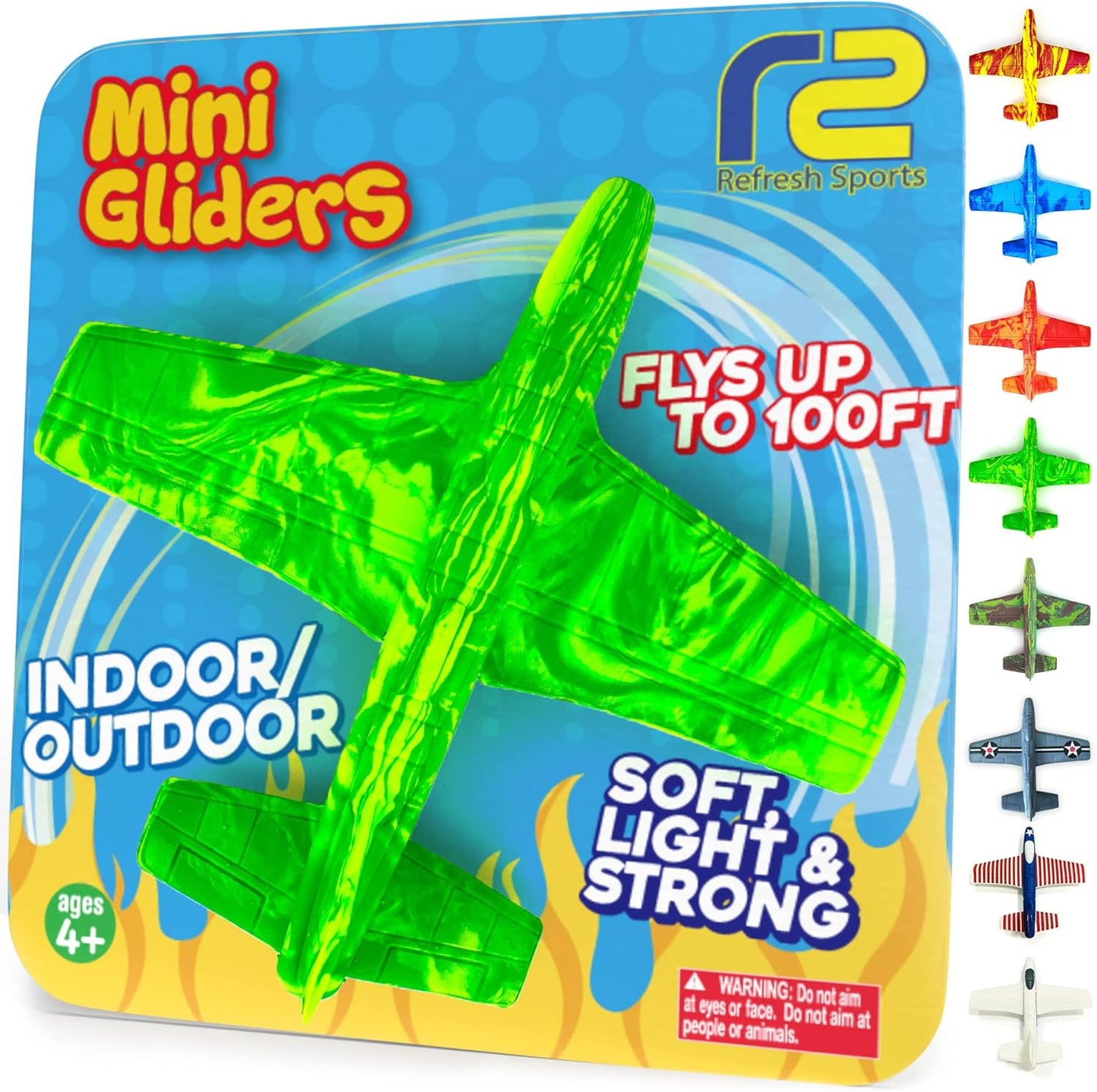 Foam Airplanes For Kids - Fun Glider Toys for Ages 4 5 6 7 8 9 10 Year Old & Up - Best Toy Gift Boy Toys Basket Stuffer Gifts - Small Birthday Gifts for Boys & Girls Party Favors - Air Plane Gift Idea
