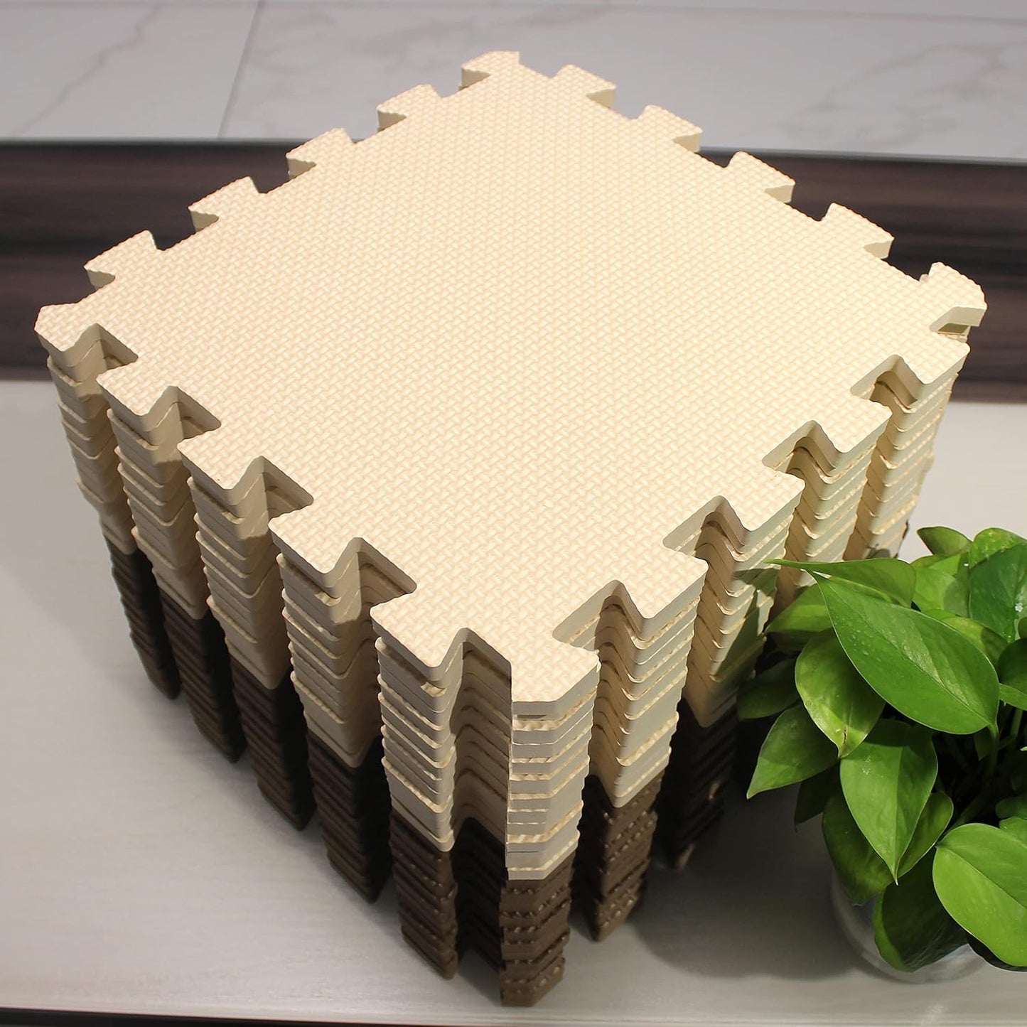 MQIAOHAM® 25 Pieces Puzzle Play Mats, Soft Baby Play Mat, Kids Interlocking Foam Floor Tiles, Toddlers Carpet Playmats G301025-106110