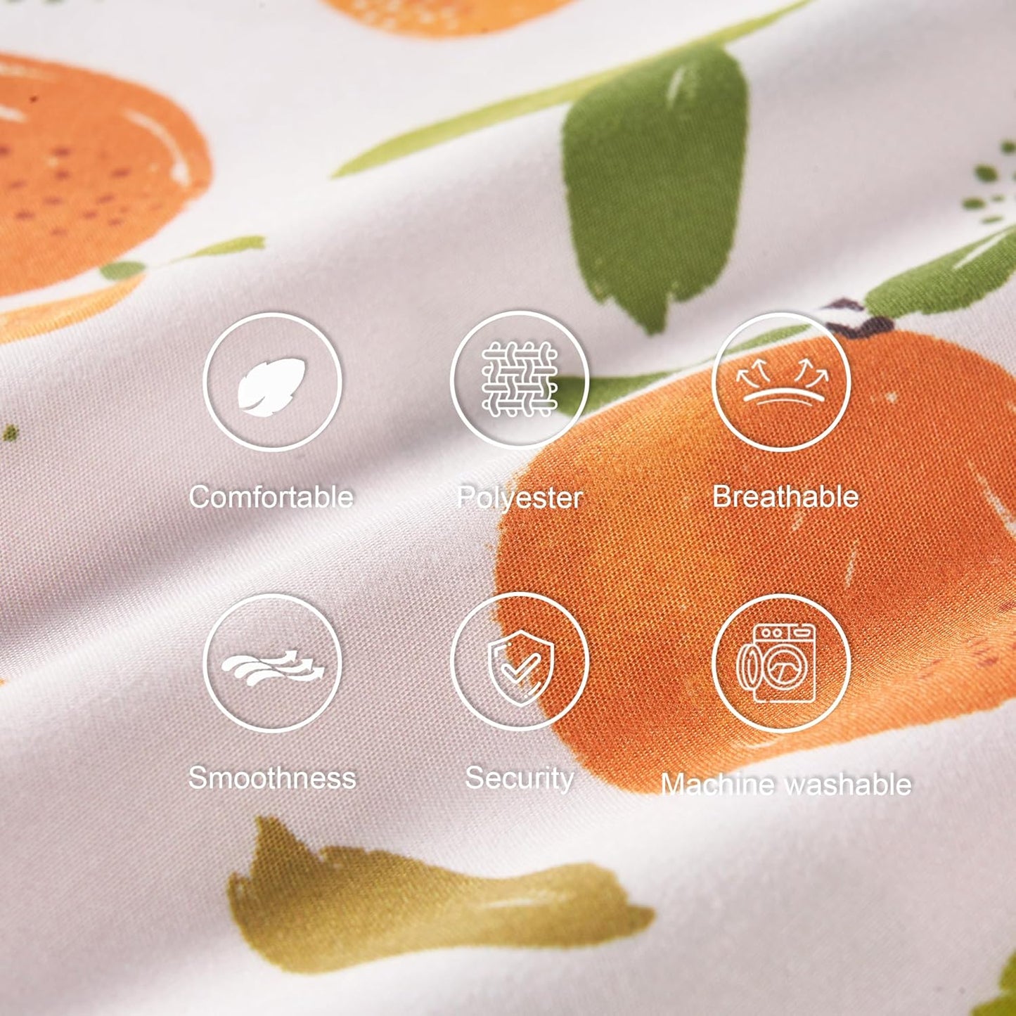 TILLYOU Toddler Pillowcases 13 x 18 Travel Pillow Case 2 Pack, Kids Pillowcases Machine Washable with Envelope Closure, Orange Flavour & Orange