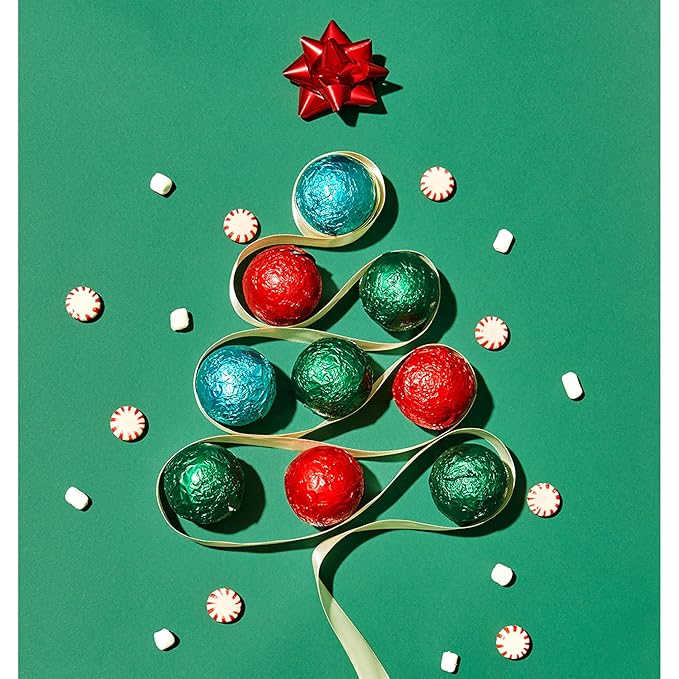 Bombombs Hot Chocolate Bombs, Christmas Theme Fudge Brownie, Salted Caramel and Peppermint Hot Cocoa Bombs Filled with Mini Marshmallows, Pack of 5