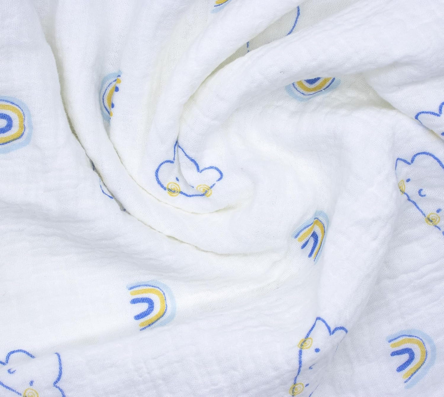 Baby Blanket Double Layer Cotton 40 x 40 Soft Receiving Blanket with Pattern Machine Washable Cloud