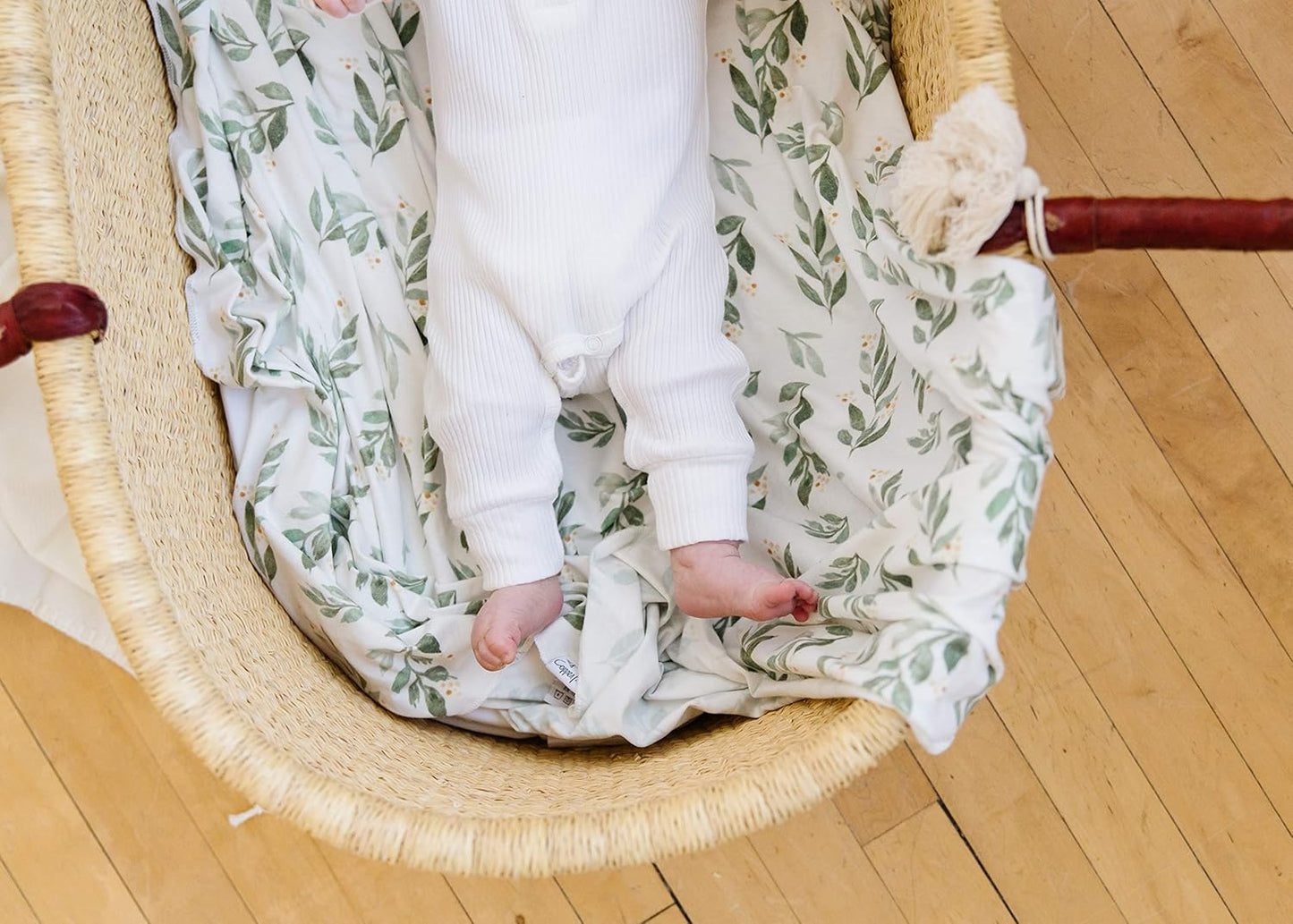 Copper Pearl Large Premium Knit Baby Swaddle Receiving Blanket Fern