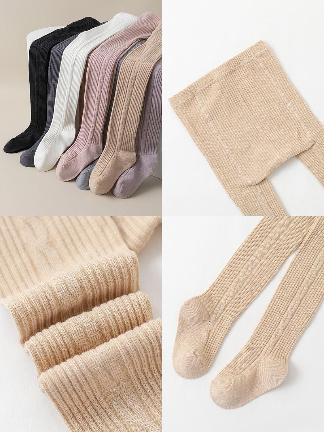BINIDUCKLING Baby & Toddler Cable Kit Tights for Girls 6 Months - 8 Years