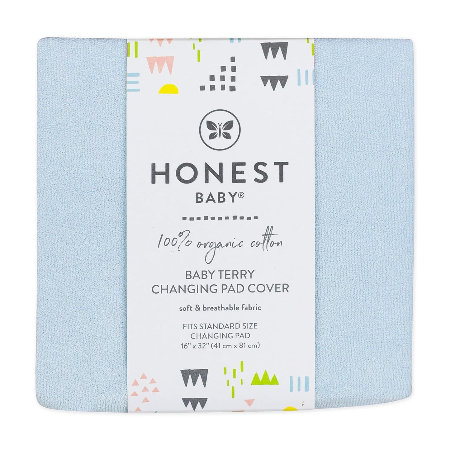 HonestBaby unisex baby Organic Cotton Changing Pad Cover and Toddler Sleepers, Light Blue, One Size US
