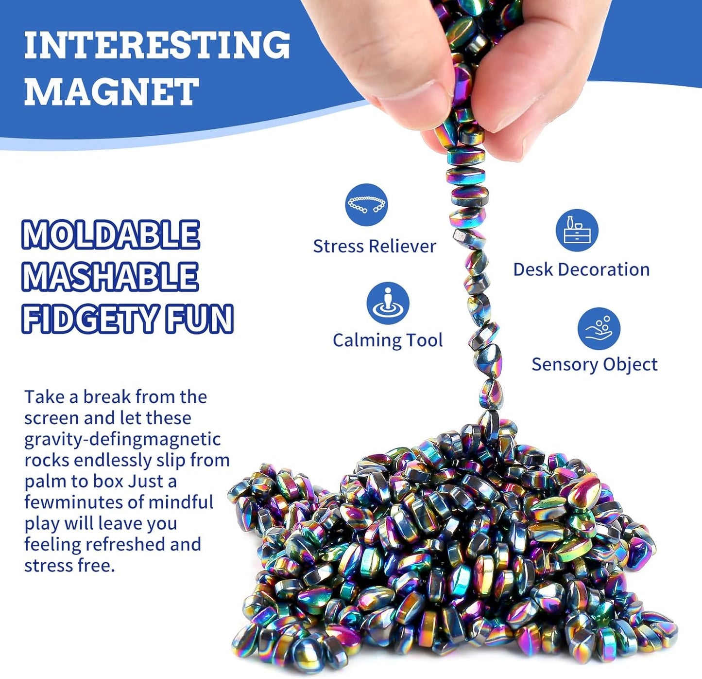 550pcs Ferrite Putty, Fidget Toys, Fidget Toys Adults, Desk Fidgets Toys for Office Stress/Anxiety Relief,Adults Gifts