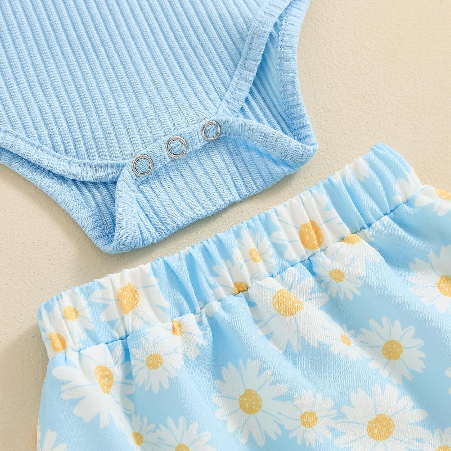 fhutpw Baby Girl Clothes Summer Cute Outfits 3 6 12 18 Months Spaghetti Strap Romper & Floarl Shorts Sets