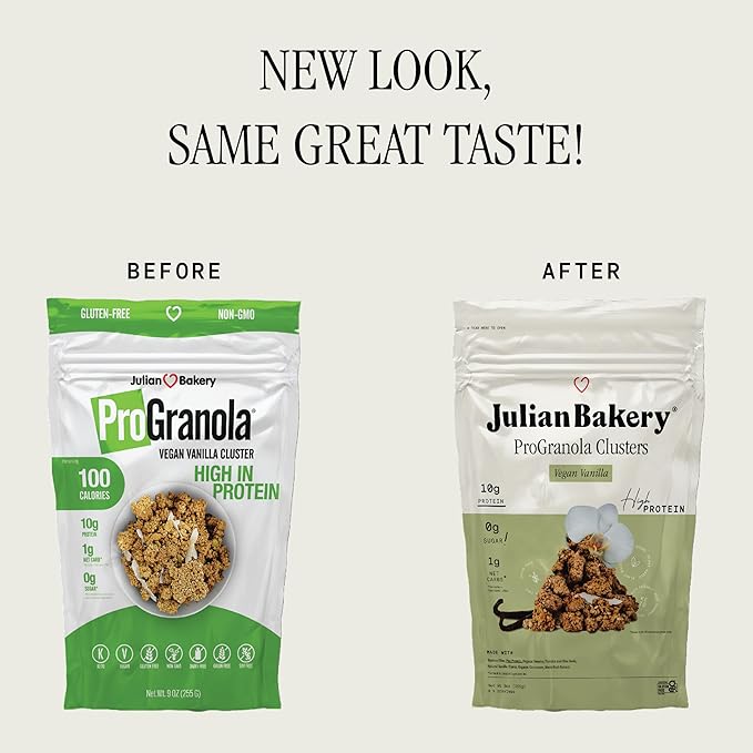 Julian Bakery® ProGranola® Cereal | Vegan | Vanilla Cluster | 10g Protein | 1 Net Carb | Gluten-Free | Grain-Free | 9oz (3 PACK)