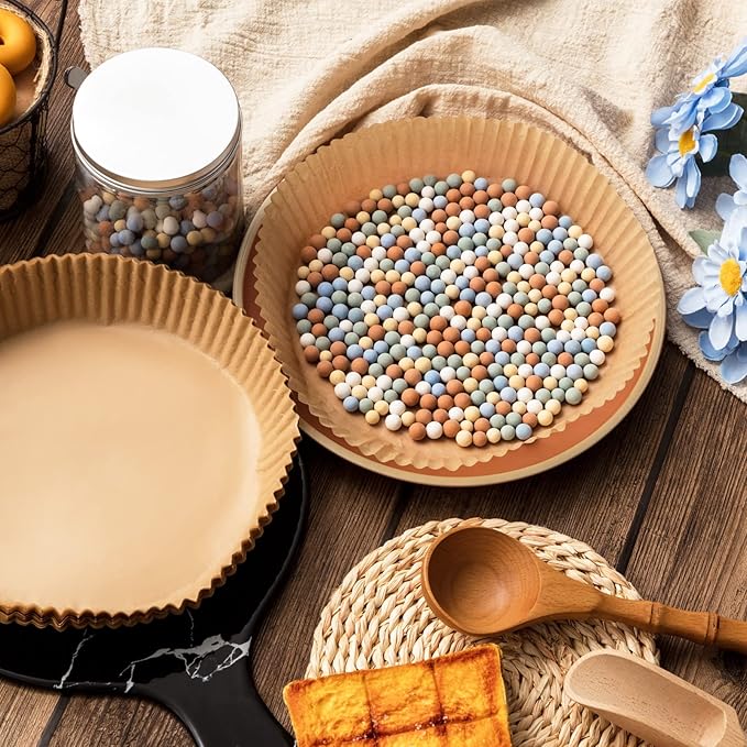 1 Pack Multi Color 2 lb Pie Weights for Baking Crust Ceramic Weights Blind Baking Beads with 50 Pcs Disposable Parchment Paper Pie Liner Fit 8,9,10 Inch Dish