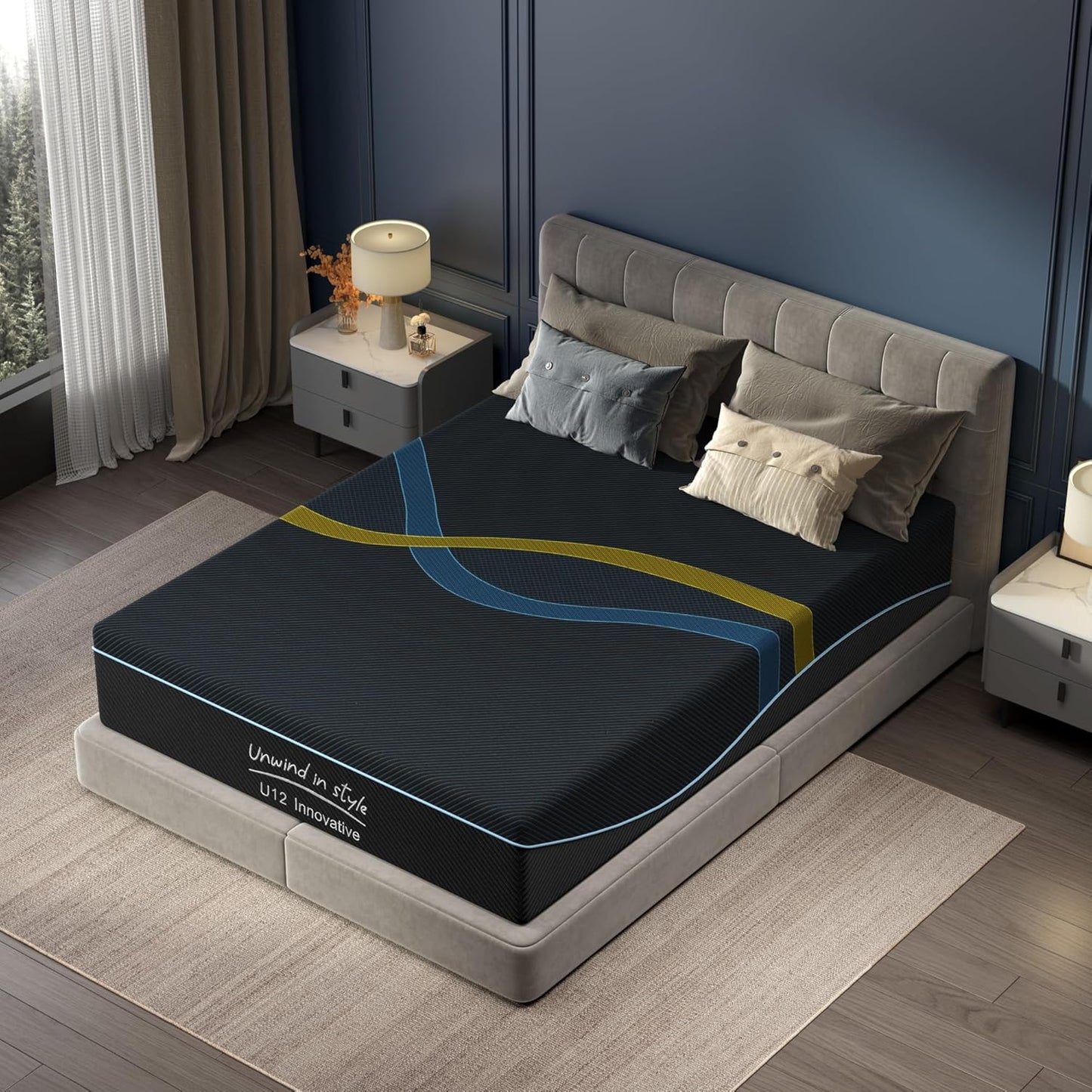 12 inch Full Mattress Multi-Layer Memory Foam Mattress - Medium Firmness with Bamboo Charcoal & Green Tea Infusion