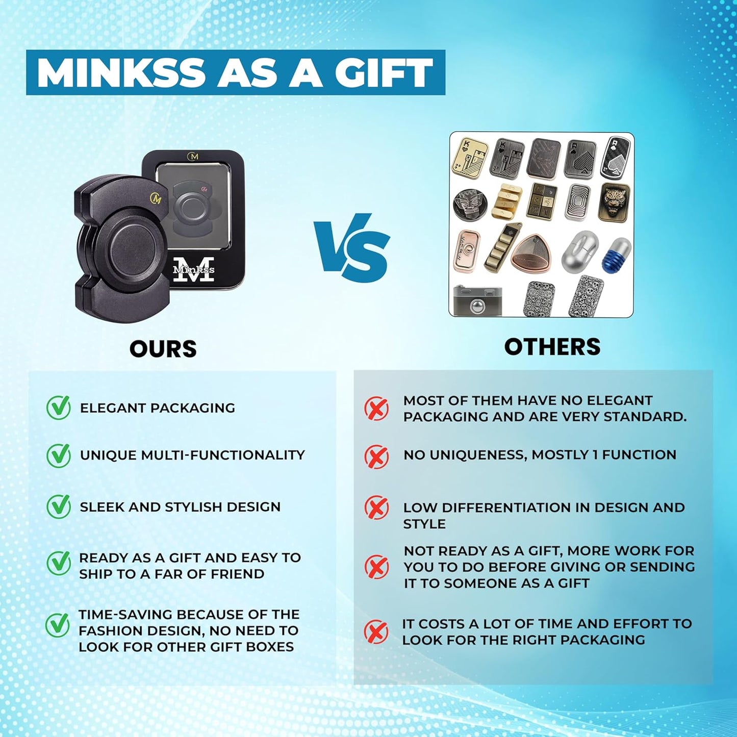 Fidget Toys Adults - Metal Fidget Slider for Adults- Metal Fidget Spinner / EDC Fidget Slider / Fidget Clicker – Mini Fidget Spinners - Fancy Black Gift for Adults