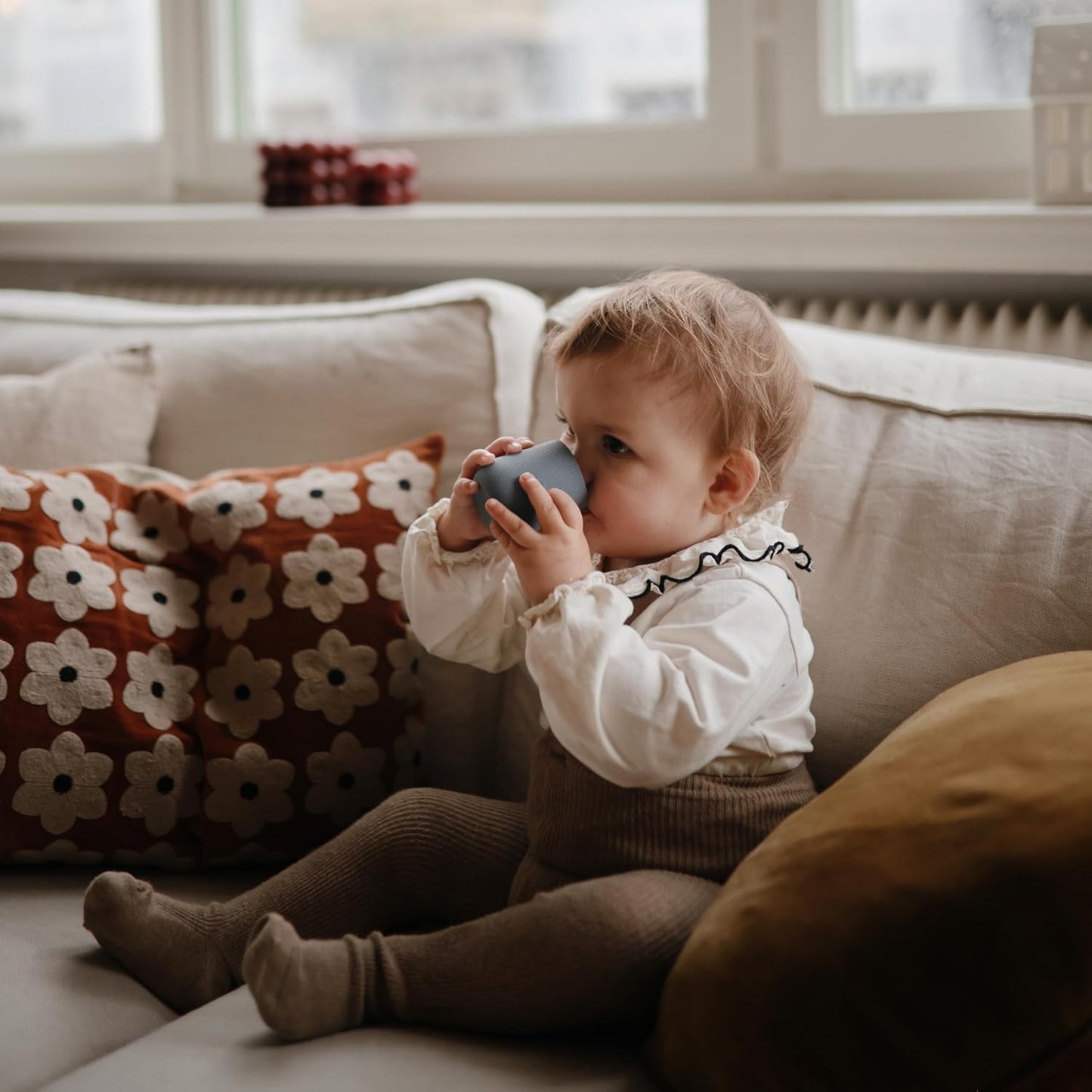 mushie Silicone Baby Starter Training Cup | 6 Months+ (Tradewinds)